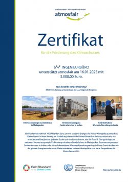 atmosfair-Zertifikat 2025