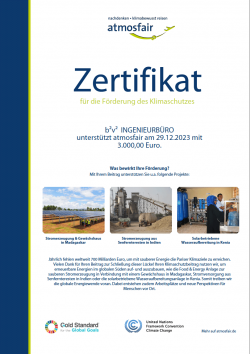 atmosfair-Zertifikat 2024
